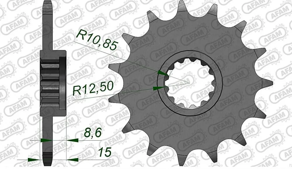 AFAM Kettensatz Stahl 520 XSR-G 15x40 - Kawasaki ZX-6R Ninja 2003-04