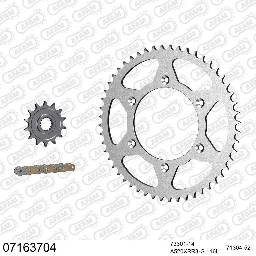 07163704 AFAM Kettensatz Stahl 520 XRR3-G 14x52 - KTM EXC 530 2009-12 - 07163704