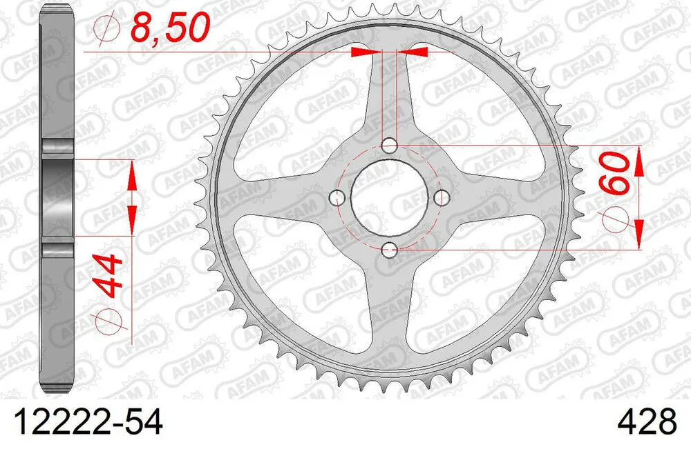 AFAM Kettensatz Stahl 428 R1-G 13x54 - Yamaha TT-R 125 LW 2000-01 - 01213700