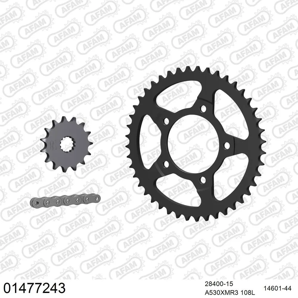 AFAM Kettensatz Stahl 530 XMR3 15x44 - Suzuki GSX-R 750 1988-89 - 01477243