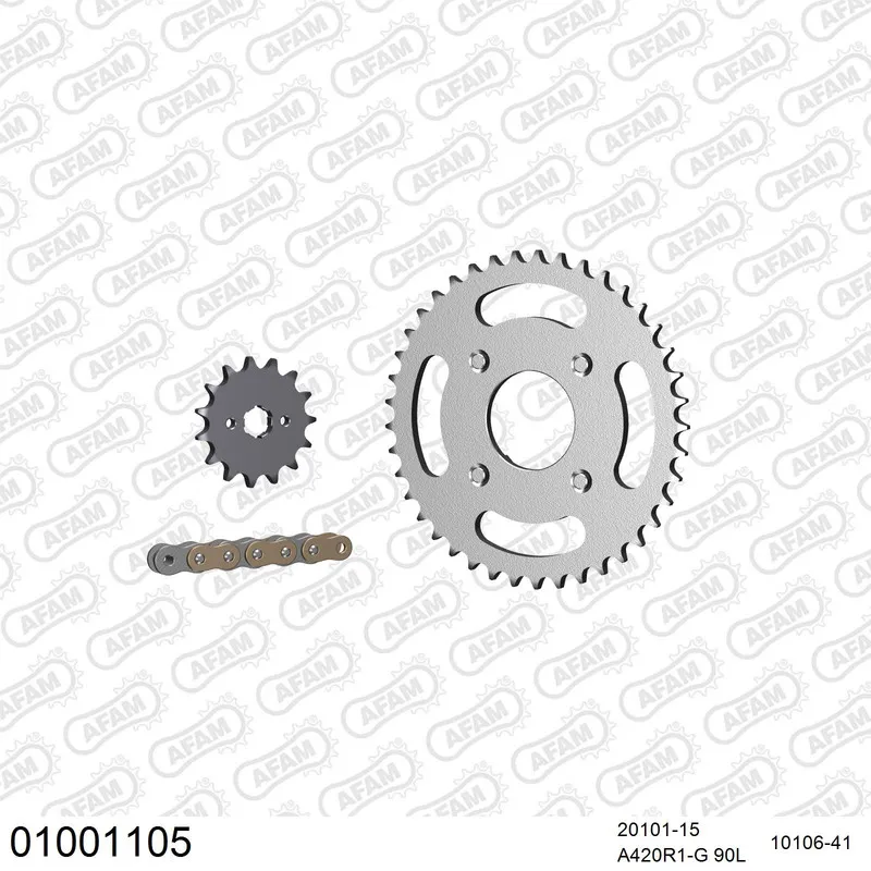 01001105 AFAM Kettensatz Stahl 420 R1-G 15x41 - Honda ST 50 1978-93 - 01001105