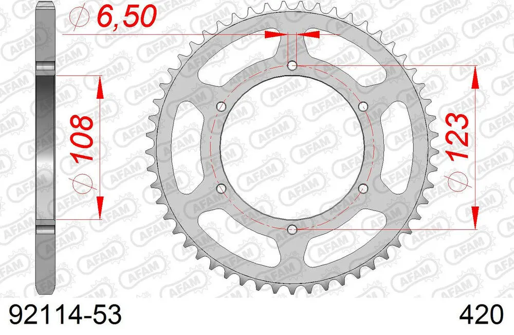 AFAM Kettensatz Stahl 420 R1-G 11x53 - Aprilia RS 50 2006-11 - 03501245