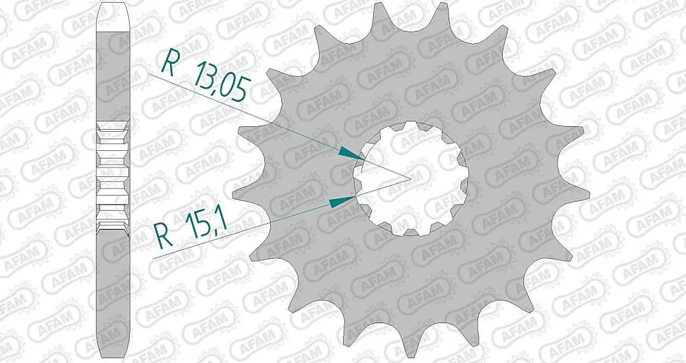 afam_ritzel_vorne_88800 AFAM Kettensatz Stahl 530 XSR2-G 18x42 - Triumph 1050 Speed Triple 2005-10