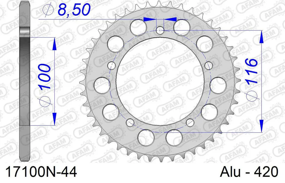 17100-N-44 AFAM Kettensatz Aluminium 420 R1-G 13x44 - Suzuki RM 60 2003-04 - 01503800
