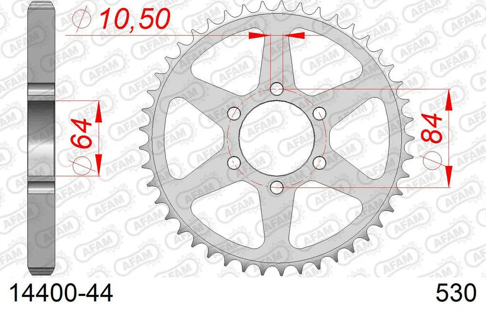 14400-44 AFAM Kettensatz Stahl 530 HS 15x44 - Suzuki GSX 400 E 1980-82 - 01443201