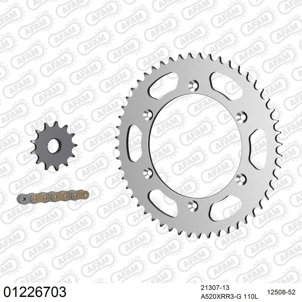 01226703 AFAM Kettensatz Stahl 520 XRR3-G 13x52 - Yamaha TT 250 R 1999-06 - 01226703