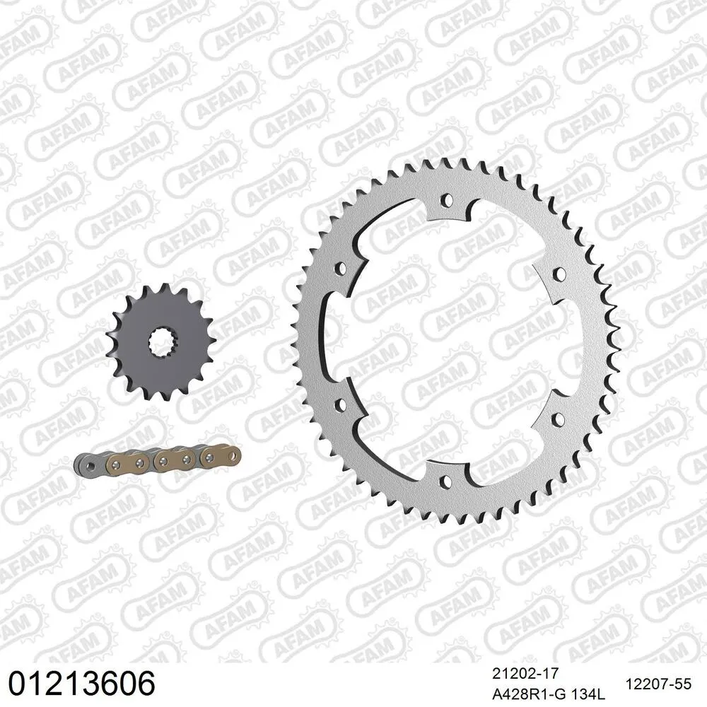 AFAM Kettensatz Stahl 428 R1-G 17x55 - Yamaha DT 125 R 1988 - 01213606