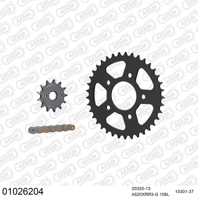 01026204 AFAM Kettensatz Stahl 520 XRR3-G 13x37 - Honda CBF 250 2004-06 - 01026204