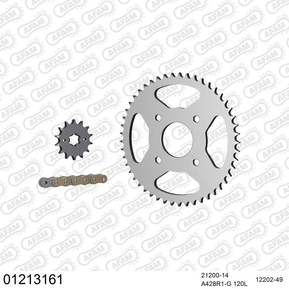 AFAM Kettensatz Stahl 428 R1-G 14x49 - Yamaha SR 125 1982-98 - 01213161