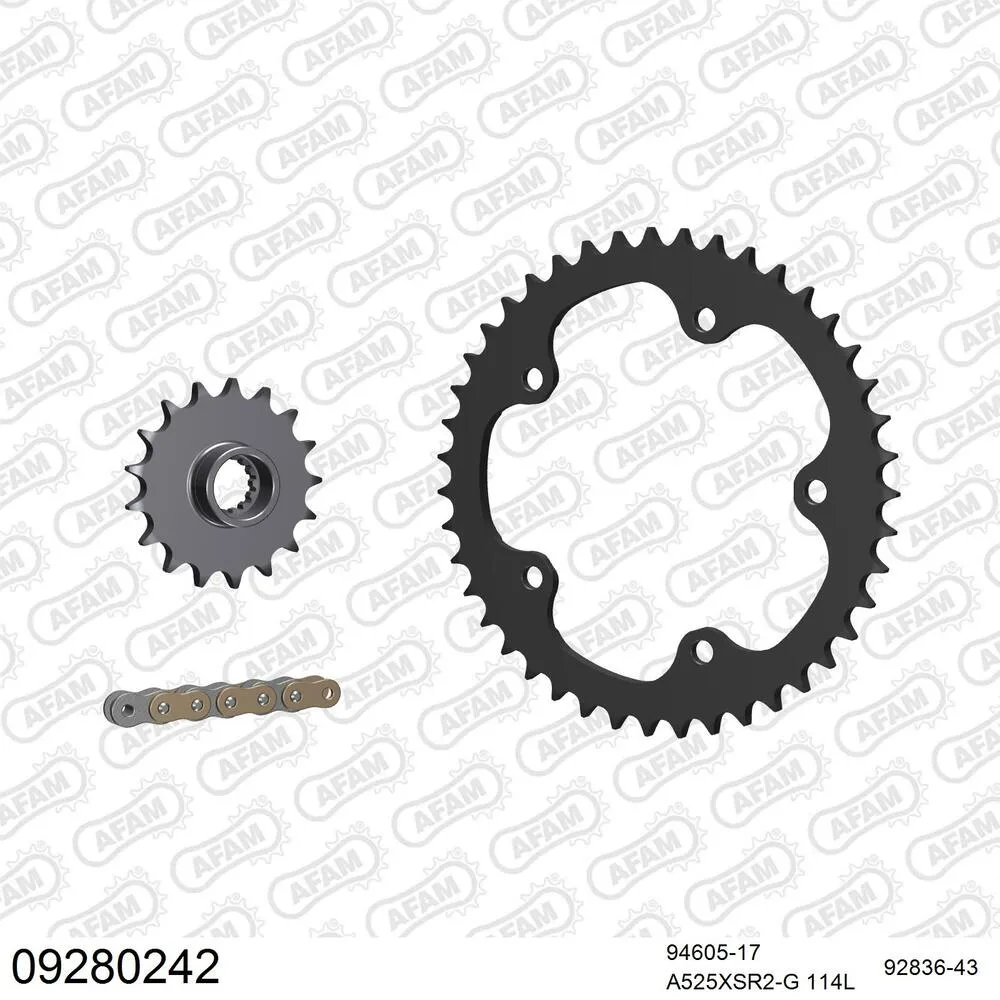 09280242 AFAM Kettensatz Stahl 525 XSR2-G 17x43 - Mv Agusta Superveloce 800 2020-23 - 09280242