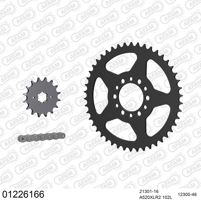 01226166 AFAM Kettensatz Stahl 520 XLR2 16x46 - Yamaha SR 250 1991-95 - 01226166