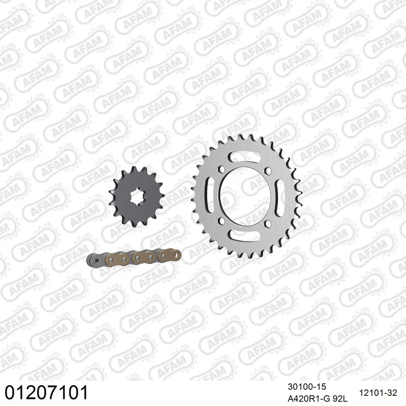 AFAM Kettensatz Stahl 420 R1-G 15x32 - Yamaha LB3 80 Bop 1980 - 01207101