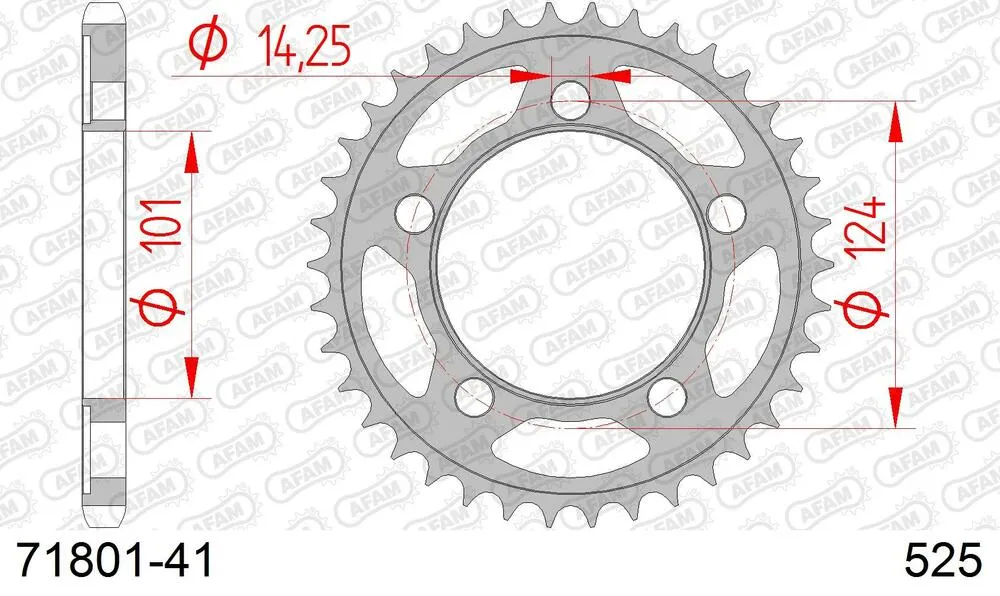 AFAM Kettensatz Stahl 525 XHR3-G 17x41 - KTM 950 R Supermoto 2005-13 - KIT106001