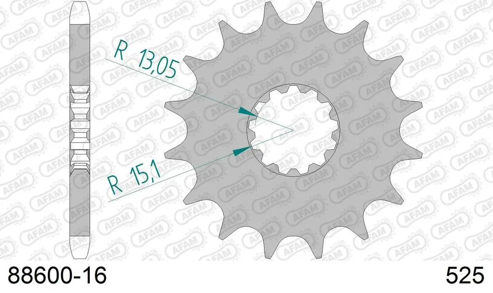 88600-16 AFAM Kettensatz Stahl 525 XMR3 16x42 - Triumph Speedmaster 800 2003-05 - KIT107781