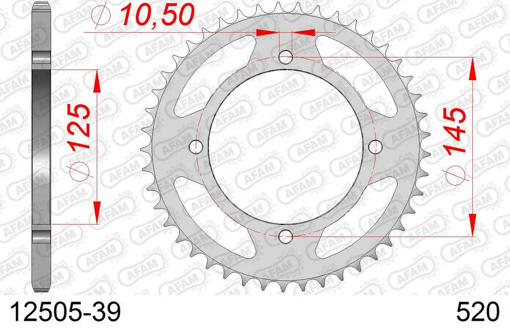 AFAM Kettensatz Stahl 520 XRR3-G 15x39 - Yamaha XT 550 1982-83 - 01268500