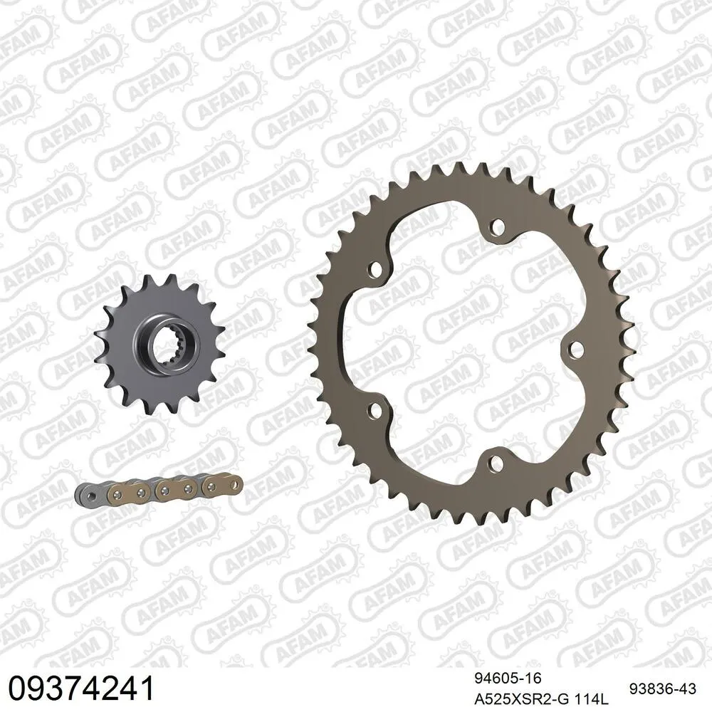09374241 AFAM Kettensatz Aluminium 525 XSR2-G 16x43 - Mv Agusta F3 675 2011-18 - 09374241