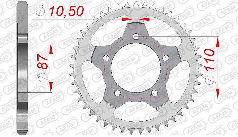 afam_kettenrad_hinten_14404 AFAM Kettensatz Stahl 525 XRR 15x48 - Suzuki GSF 650 S Bandit 2007-13
