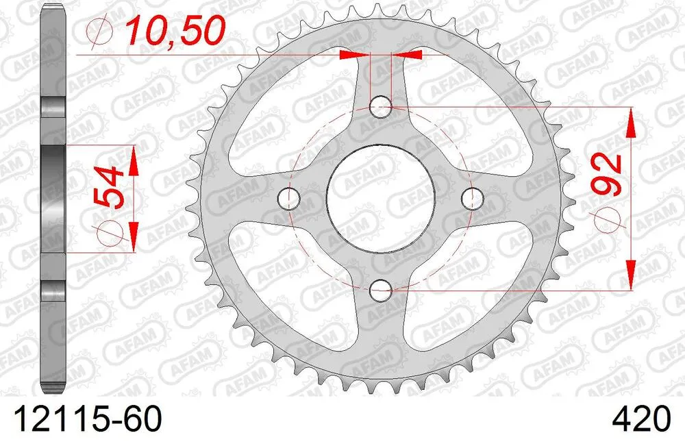 AFAM Kettensatz Stahl 420 R1-G 11x60 - MBK TZR 50 X-Power 2007-16 - KIT108081