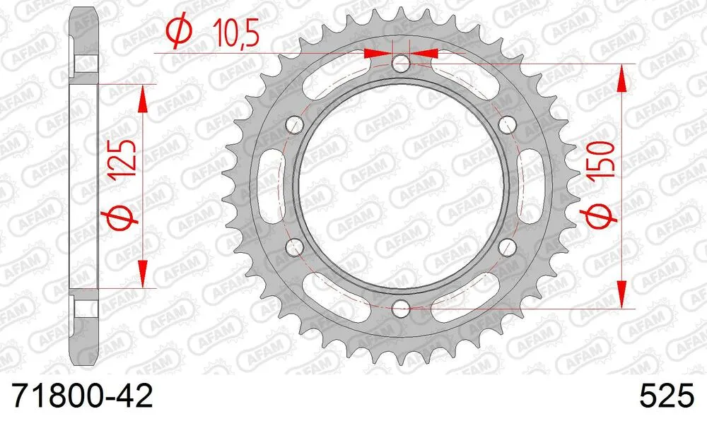 AFAM Kettensatz Stahl 525 XHR3-G 17x42 - KTM 950 Adventure 2002-20 - KIT105991