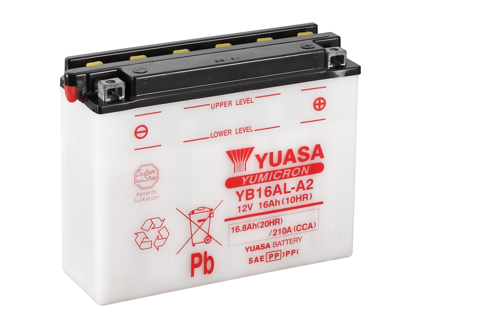 Yuasa YB16AL-A2 Batterie YuMicron® 12V 16 AH (DC) ohne Säure Yuasa YB16AL-A2 Batterie YuMicron® 12V 16 AH (DC) ohne Säure