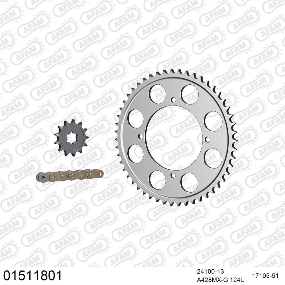AFAM Kettensatz Aluminium 428 MX-G 13x51 - Suzuki RM 100 2003 - 01511801