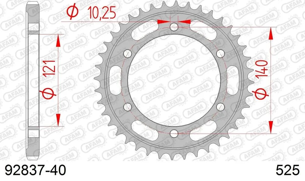 AFAM Kettensatz Stahl 525 XHR3-G 17x40 - Moto Morini 1200 Corsaro 2005-16 - 09295131