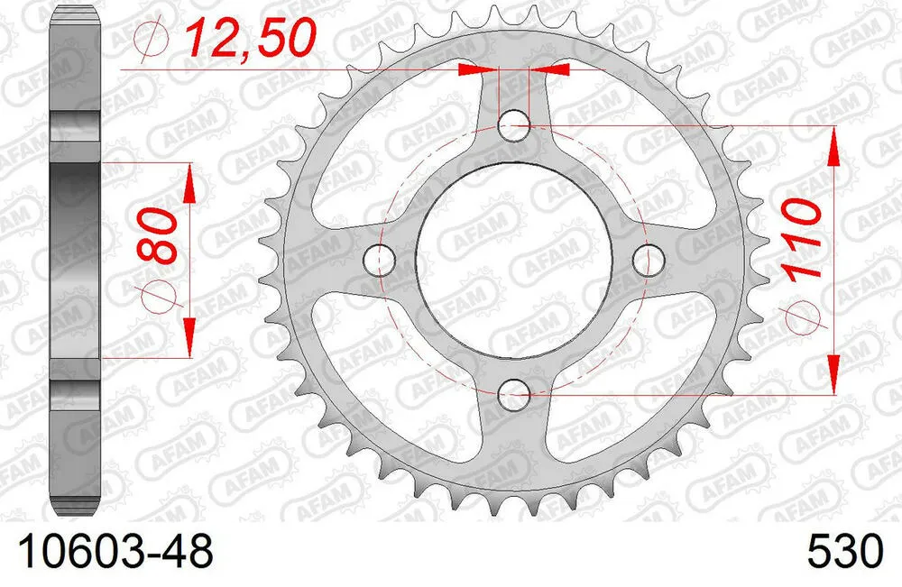 10603-48 AFAM Kettensatz Stahl 530 XRR2 17x48 - Honda CB 750 F 1976-77 - 01077199