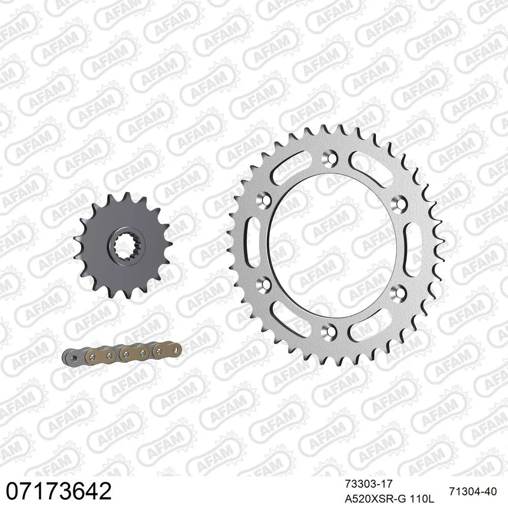 AFAM Kettensatz Stahl 520 XSR-G 17x40 - KTM SMC 625 2004-06 - 07173642
