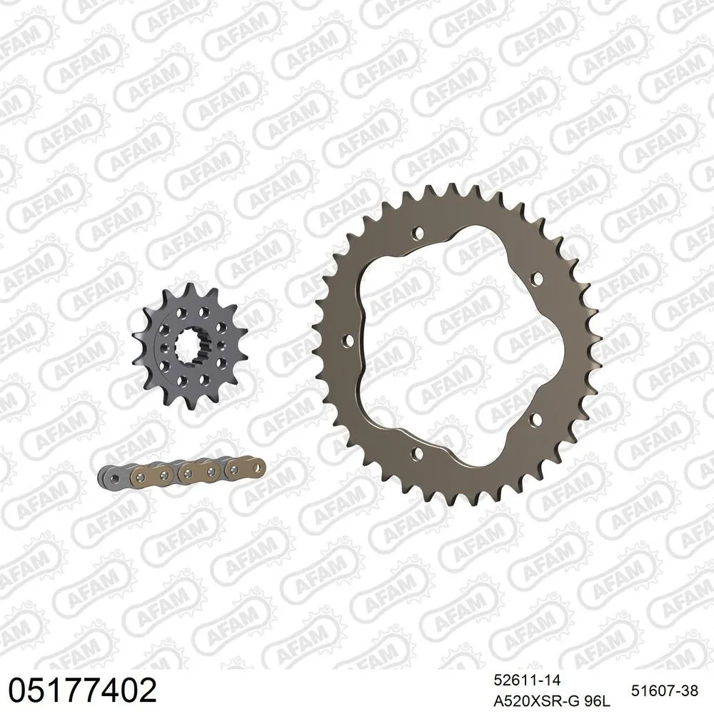 05177402 AFAM Kettensatz Aluminium 520 XSR-G 14x38 - Ducati 748 Biposto 1995-02 - 05177402