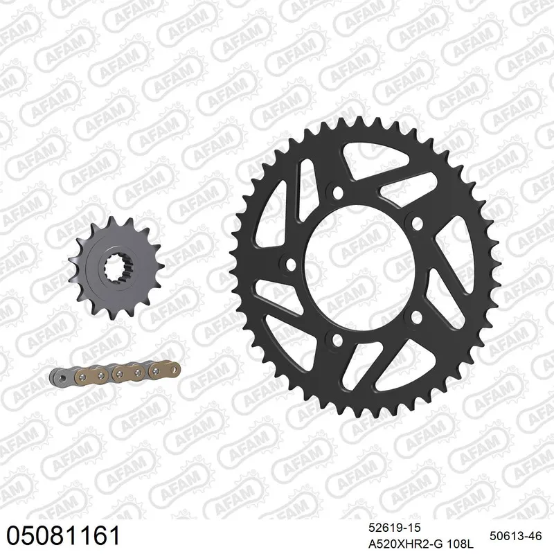 AFAM Kettensatz Stahl 520 XHR2-G 15x46 - Ducati 821 Monster 2014-21 - 05081161