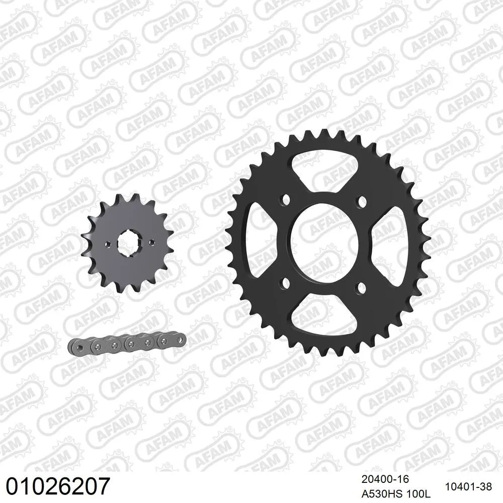 01026207 AFAM Kettensatz Stahl 530 HS 16x38 - Honda CJ 250 T 1977 - 01026207