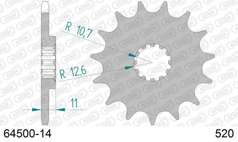 64500-14 AFAM Kettensatz Stahl 520 XRR3-G 14x48 - Husqvarna TE 510 1990-00 - KIT106371