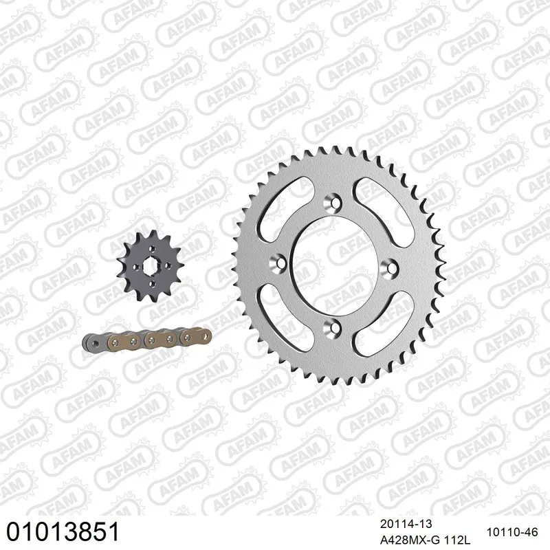 01013851 AFAM Kettensatz Stahl 428 MX-G 13x46 - Honda CRF 125 F 2014-24 - 01013851