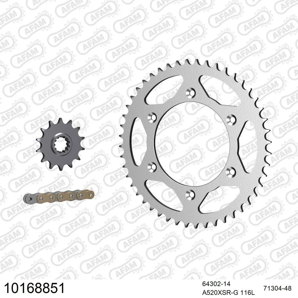 AFAM Kettensatz Stahl 520 XSR-G 14x48 - Husaberg FC 550 2004-07 - 10168851