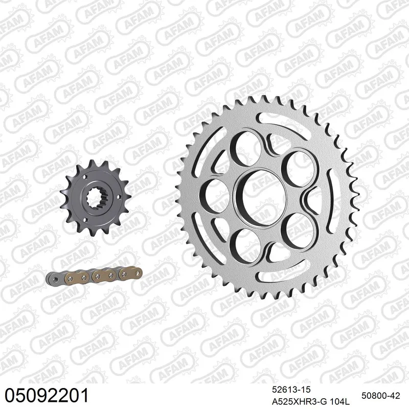 AFAM Kettensatz Stahl 525 XHR3-G 15x42 - Ducati 1100 Multistrada 2007-09 - 05092201