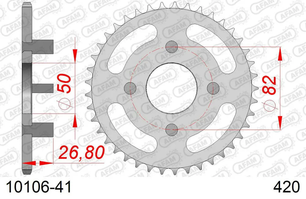 10106-41 AFAM Kettensatz Stahl 420 R1-G 15x41 - Honda ST 50 1978-93 - 01001105