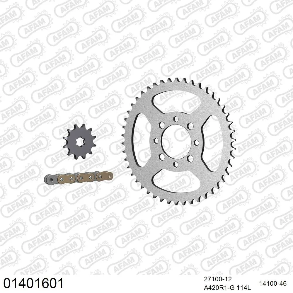 AFAM Kettensatz Stahl 420 R1-G 12x46 - Suzuki TS 50 KN 1979-80 - 01401601