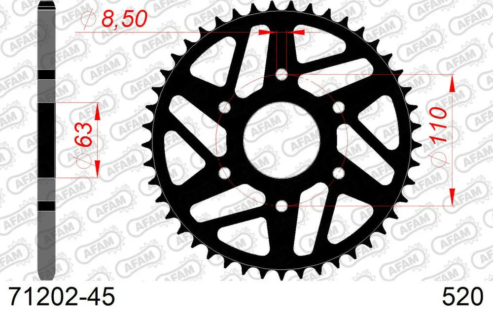 71202-45 AFAM Kettensatz Stahl 520 XLR2 14x45 - Husqvarna 125 Svartpilen 2014-24 - KIT106491