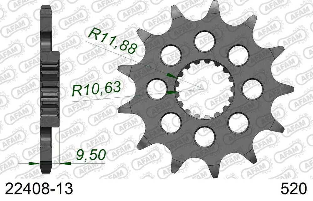AFAM Kettensatz Stahl 520 MX6-GG 13x50 - Suzuki RM-Z 450 2015-24 - SL01451803