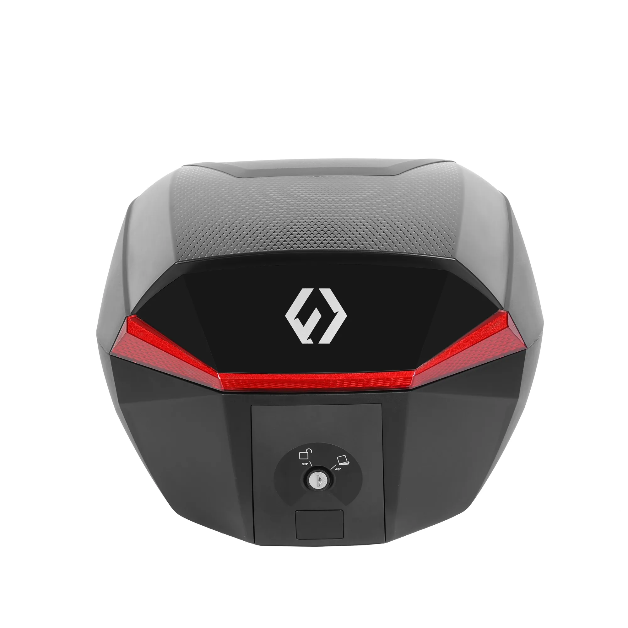 Furchtlos SHIELD S Luxe Topcase - 35 Liter - schwarz/rot - inkl. Montagekit