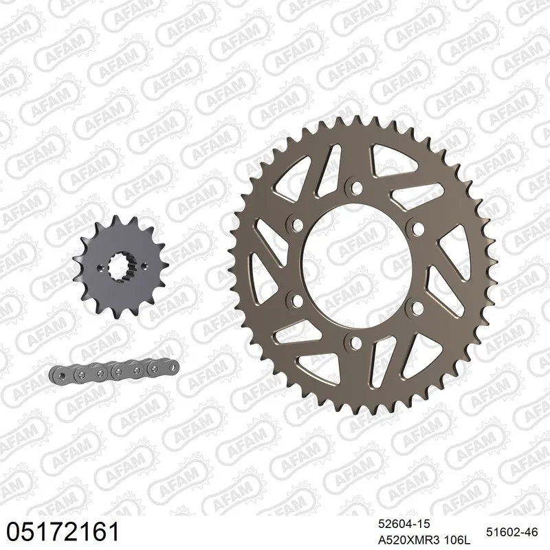 AFAM Kettensatz Aluminium 520 XMR3 15x46 - Ducati 620 ie Monster 2002-04 - 05172161