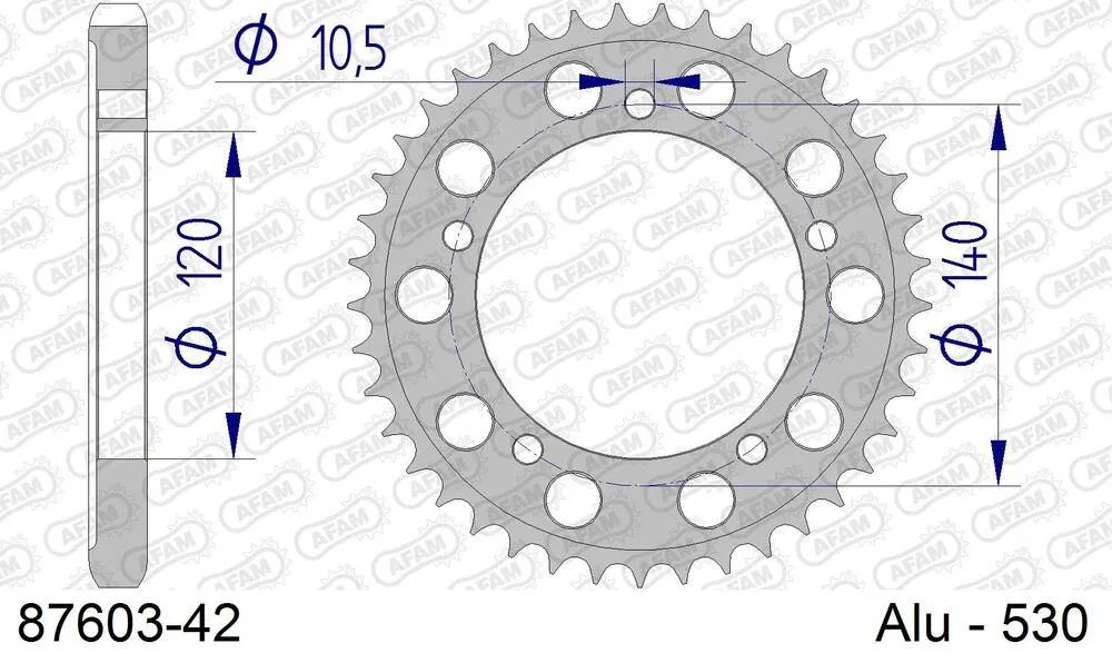 87603-42 AFAM Kettensatz Aluminium 530 XHR2-G 17x42 - Suzuki GSX-R 1000 2001-06 - 01589242