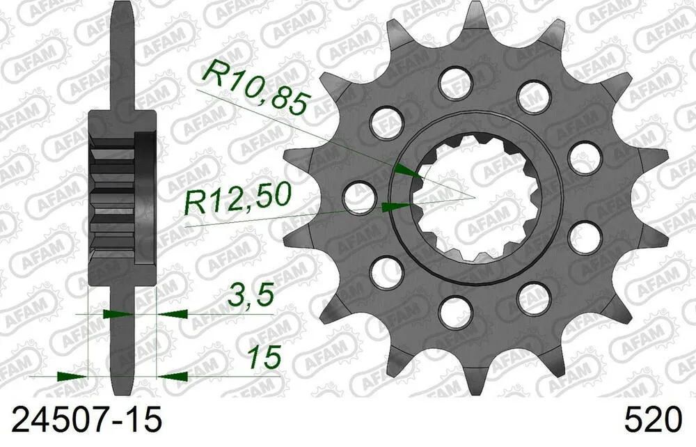 24507-15 AFAM Racing Kettensatz Aluminium 520 XSR-G 15x40 - Kawasaki Ninja ZX 6 R 1995-97 - 01770401