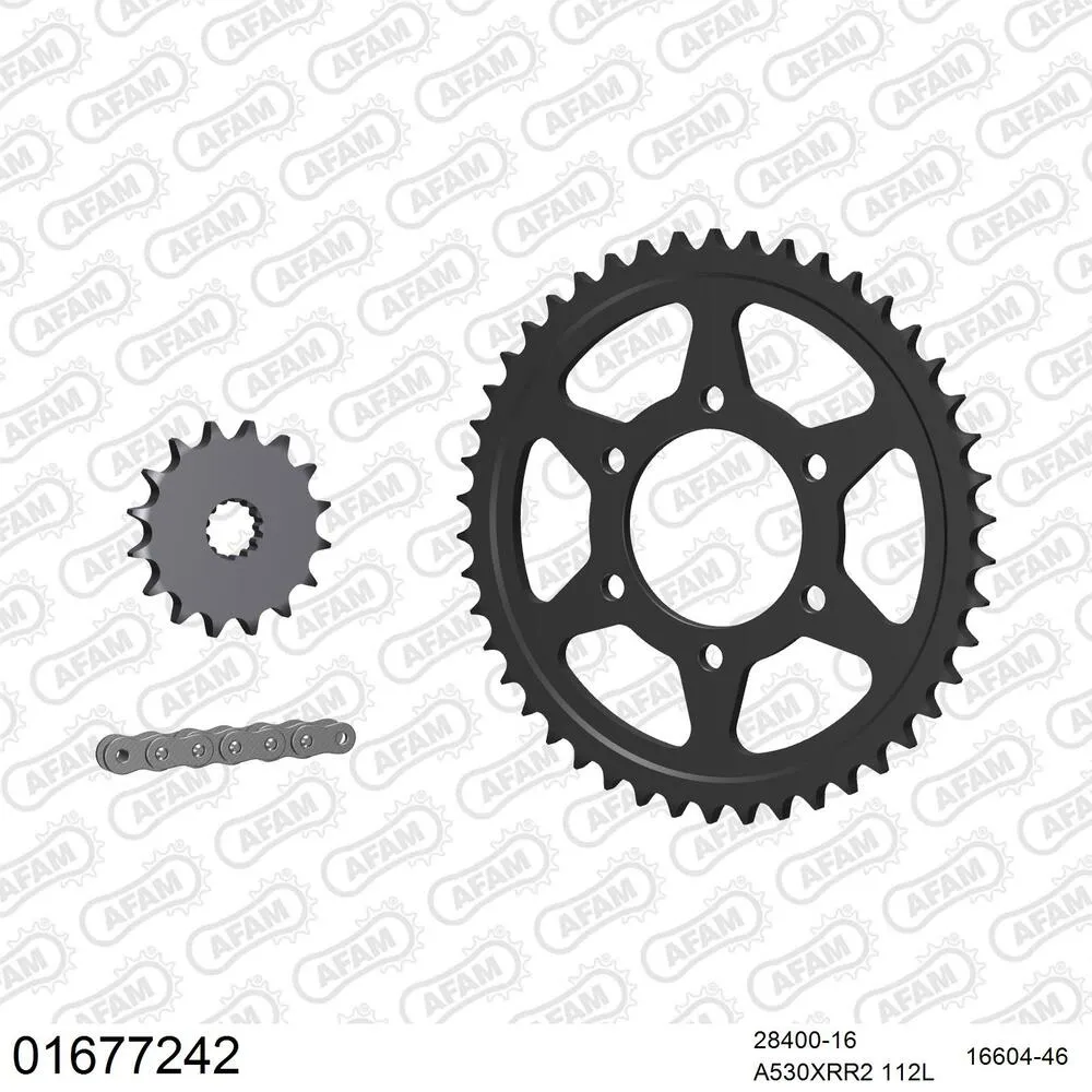 AFAM Kettensatz Stahl 530 XRR2 16x46 - Kawasaki ZXR 750 1990 - 01677242