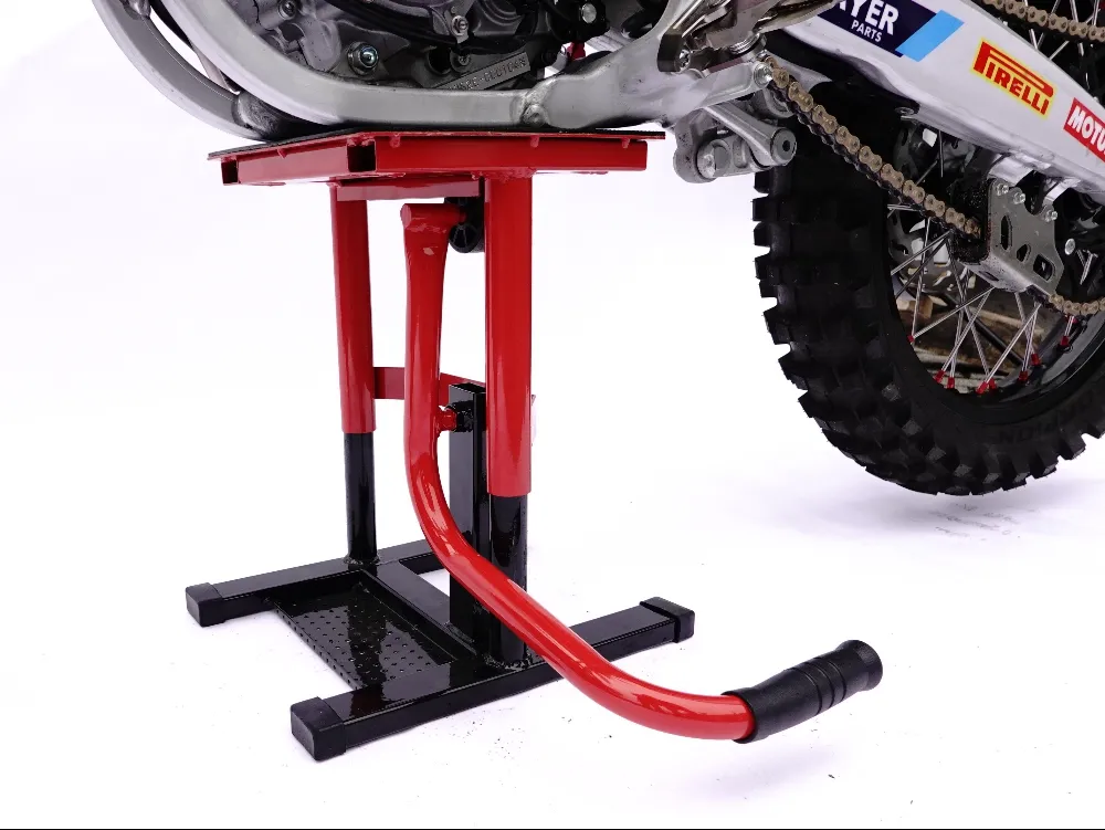 TMP Motocross & Enduro Hubständer / MX Montageständer - schwarz-rot