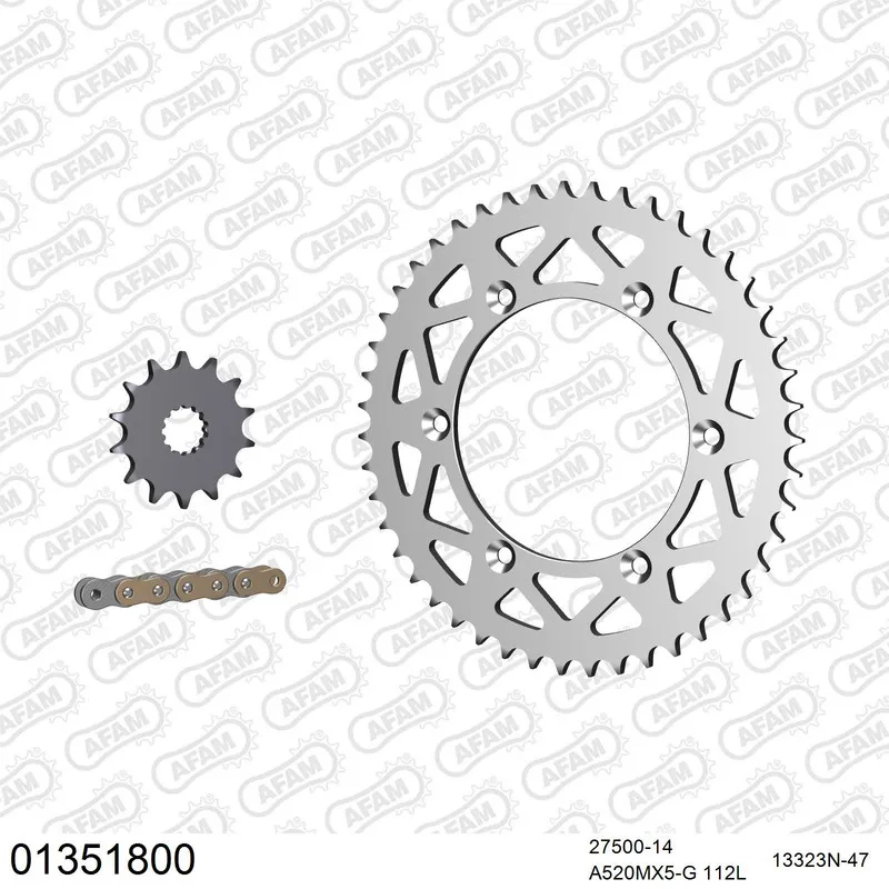 AFAM Kettensatz Aluminium 520 MX6-GG 14x47 - Yamaha YZ 450 F 2003-04 - 01351800