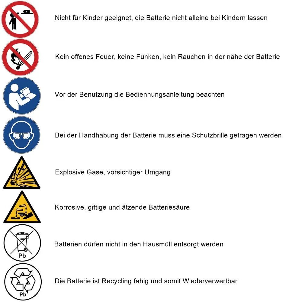 Batterie-AGM-SLA-Gefahrenhinweise-2024-V1 Yuasa YTX5L-BS AGM Batterie 12V 4AH - Einbaufertig (CTX5L-BS, FTX5L-BS, GTX5L-BS)