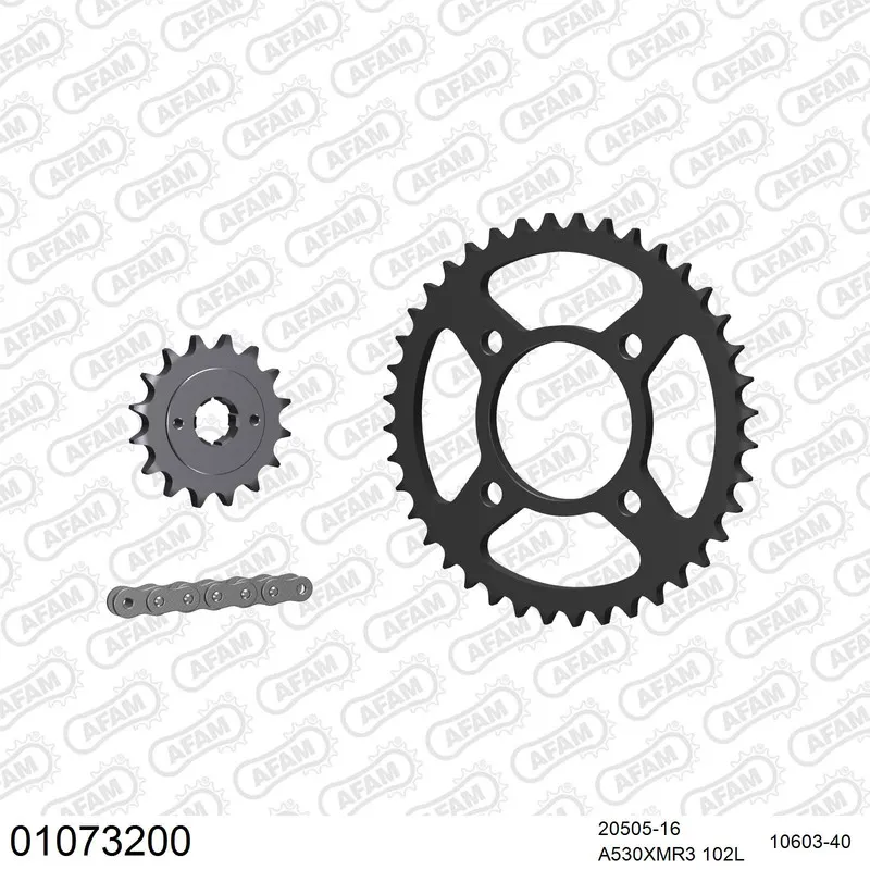 01073200 AFAM Kettensatz Stahl 530 XMR3 16x40 - Honda CB 650 1979-81 - 01073200