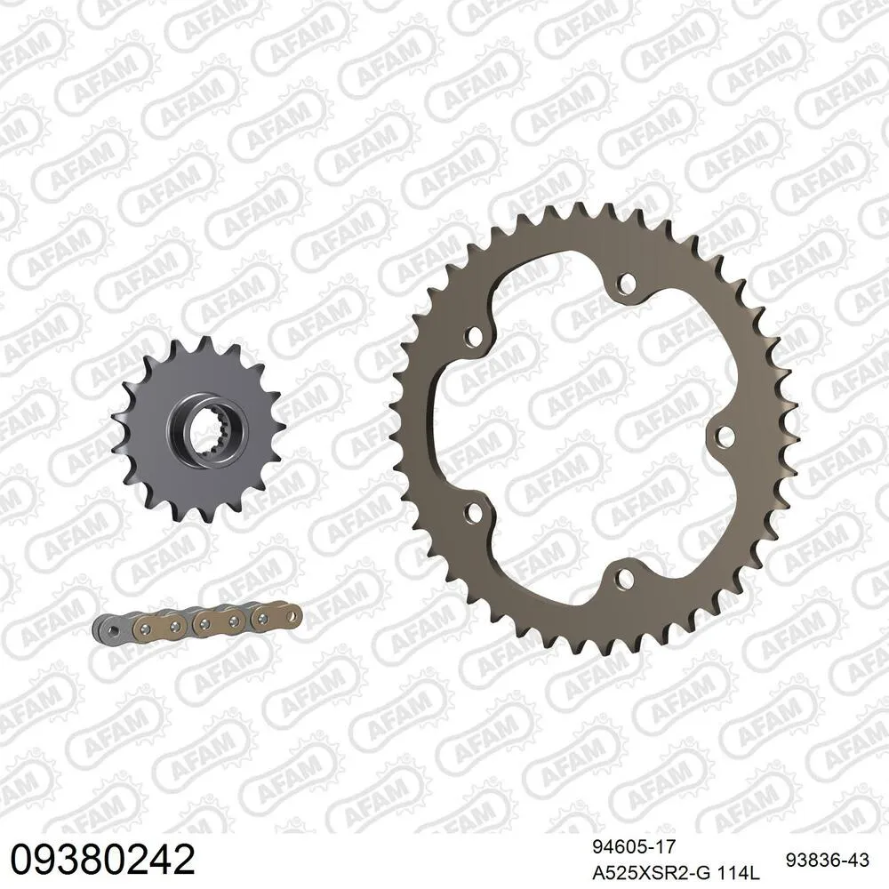 AFAM Kettensatz Aluminium 525 XSR2-G 17x43 - Mv Agusta Superveloce 800 2020-23 - 09380242