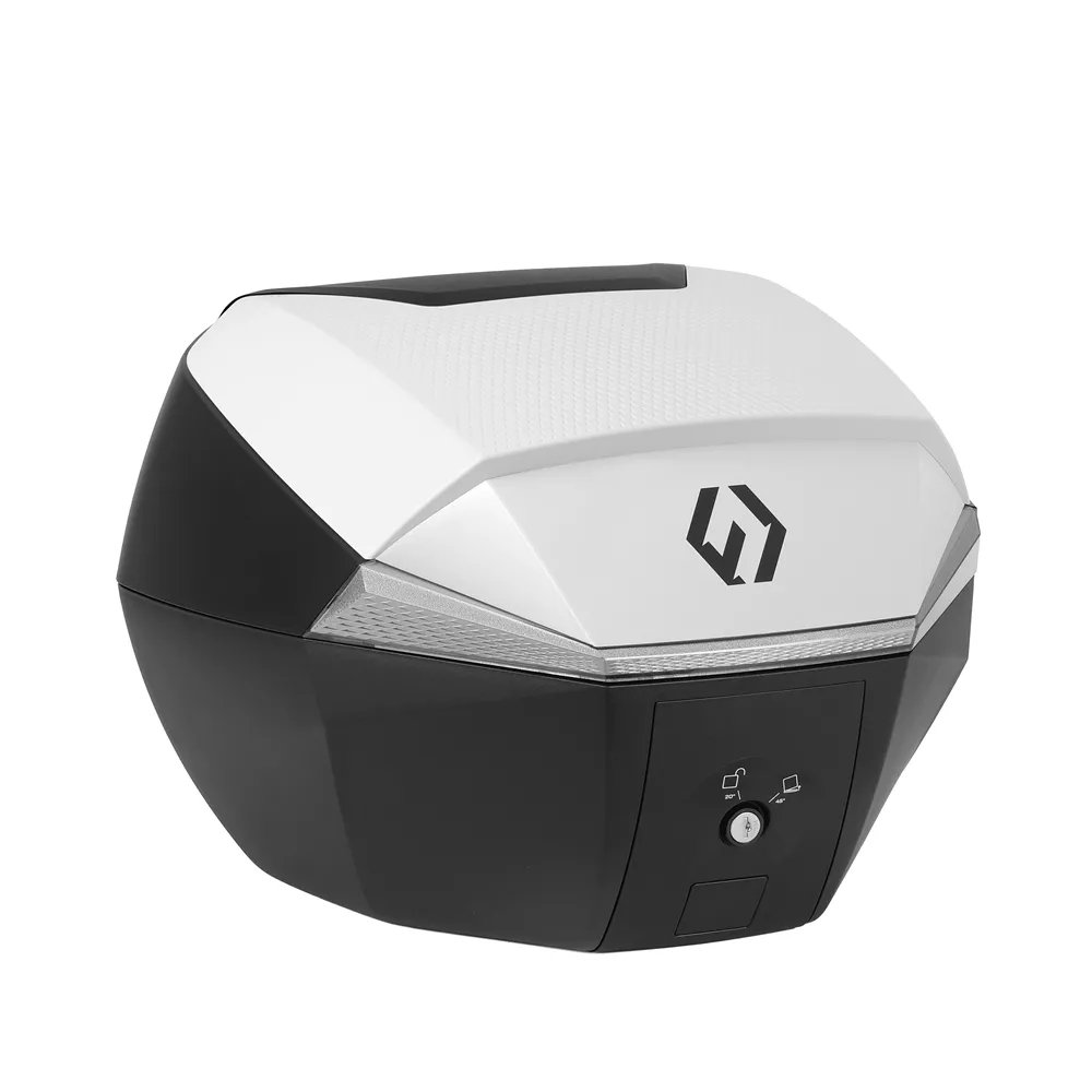 Furchtlos SHIELD S Luxe Topcase - 35 Liter - weiß/silber - inkl. Montagekit